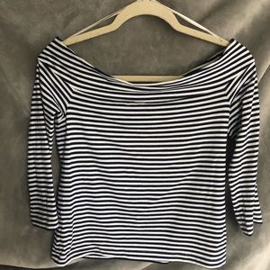 Ann Taylor Factory Off the Shoulder Striped Top